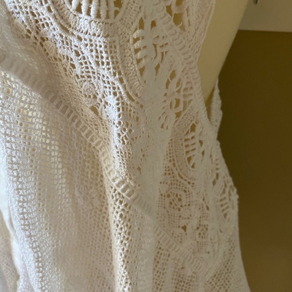 Anthropologie Meadow Rue  White Draped Crochet  Lace Vest XS/S - Picture 9 of 9